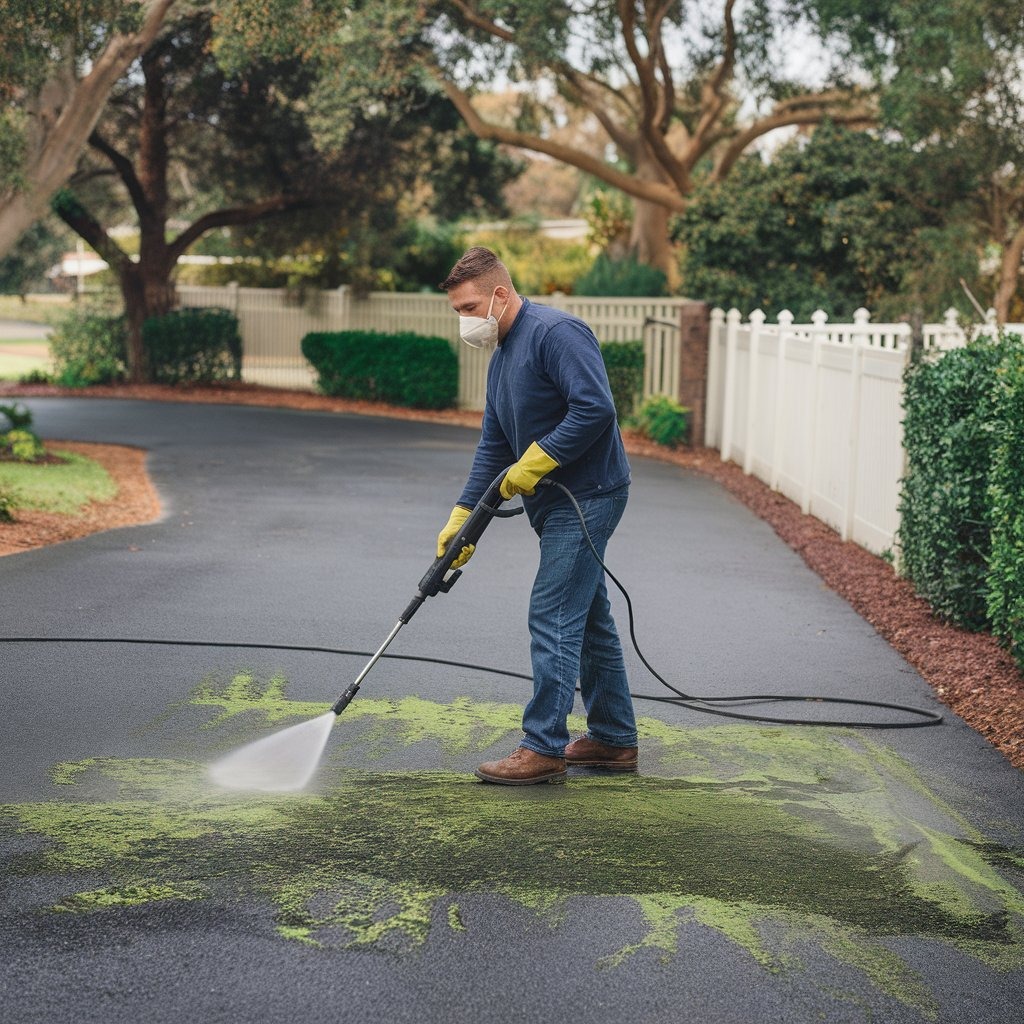 how to get rid of moss on asphalt driveway​
